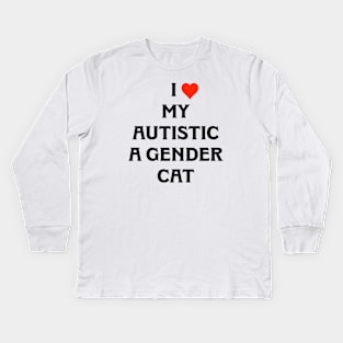 AUTISTIC A GENDER CAT Kids Long Sleeve T-Shirt